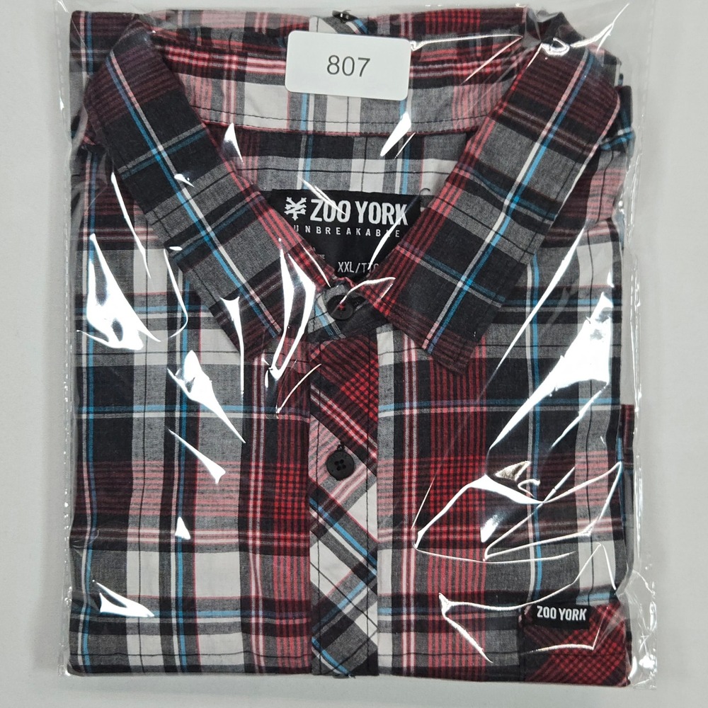 Zoo York Men XXL Plaid Button Shirt Red Black Blue Check Streetwear Skate Y2K - Picture 8 of 8